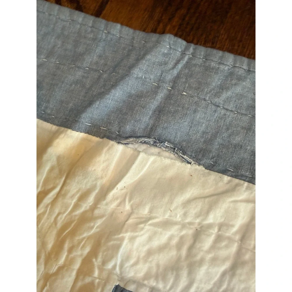 Blue and white check CHAPS Quilt. F/Q